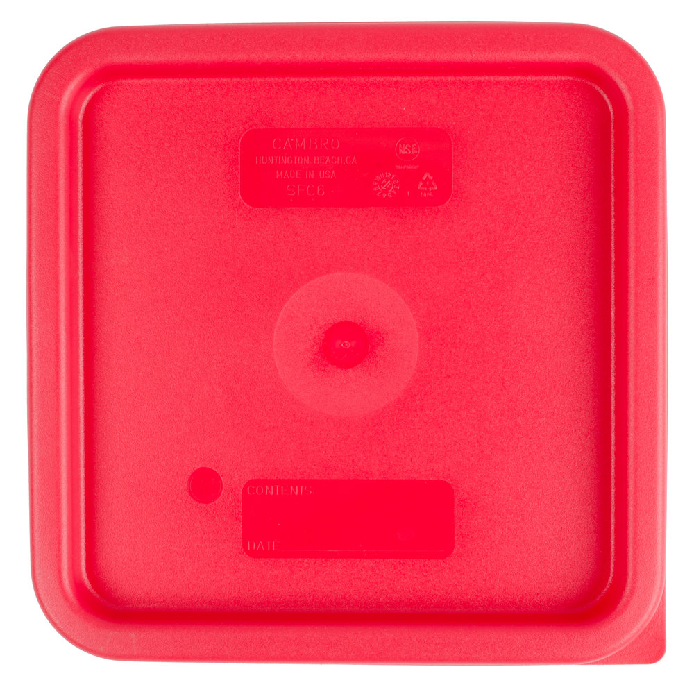 Tapa para recipientes cuadrados 5.7 y 7.6lts rojo - Cambro