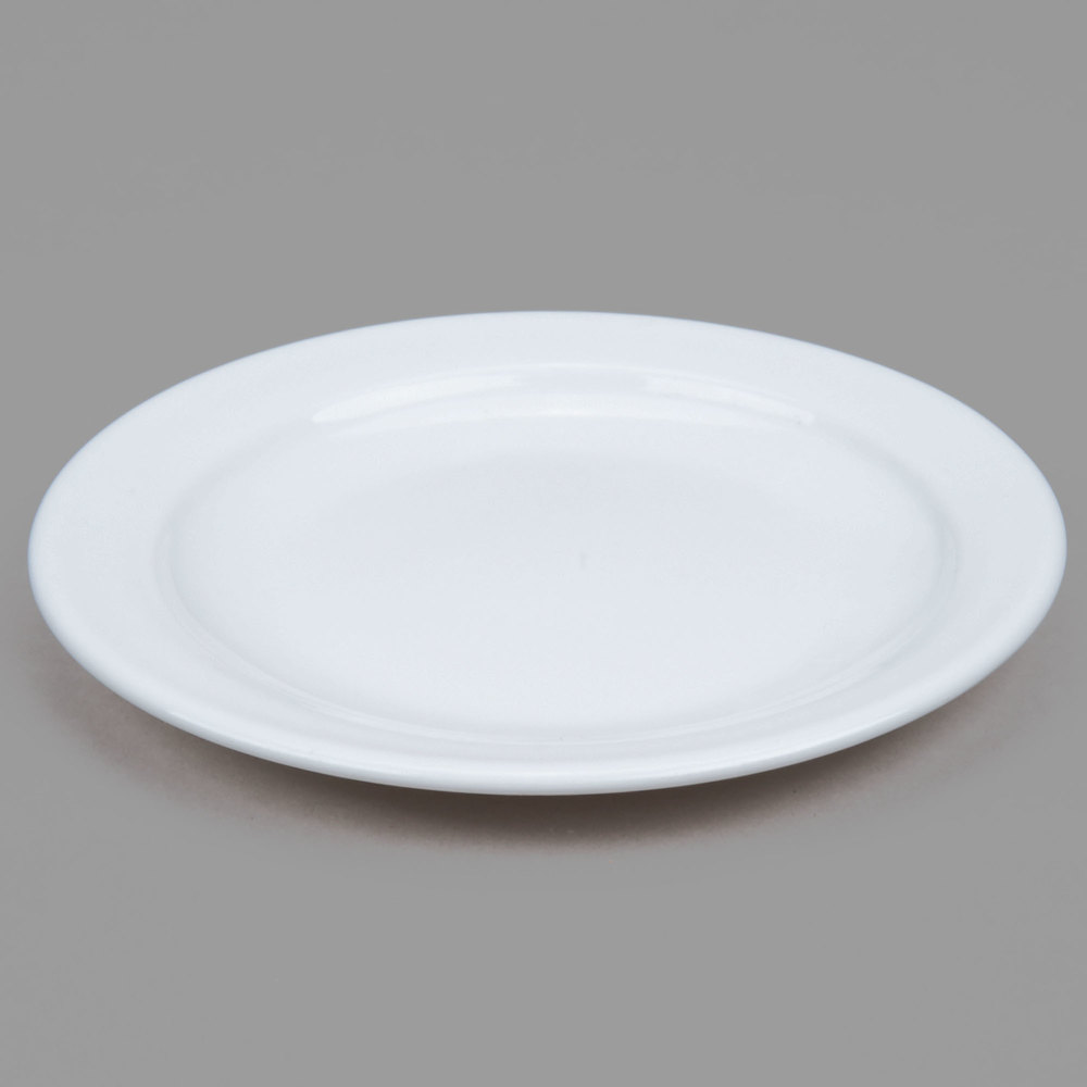 Plato Llano Blanco Ala Angosta de Vidrio Templado Hoteliere, 15.5cm - Arcoroc