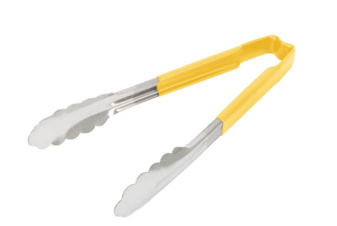 Pinza utilitaria mango amarillo antimicrobial 24.1 cm inox Vollrath