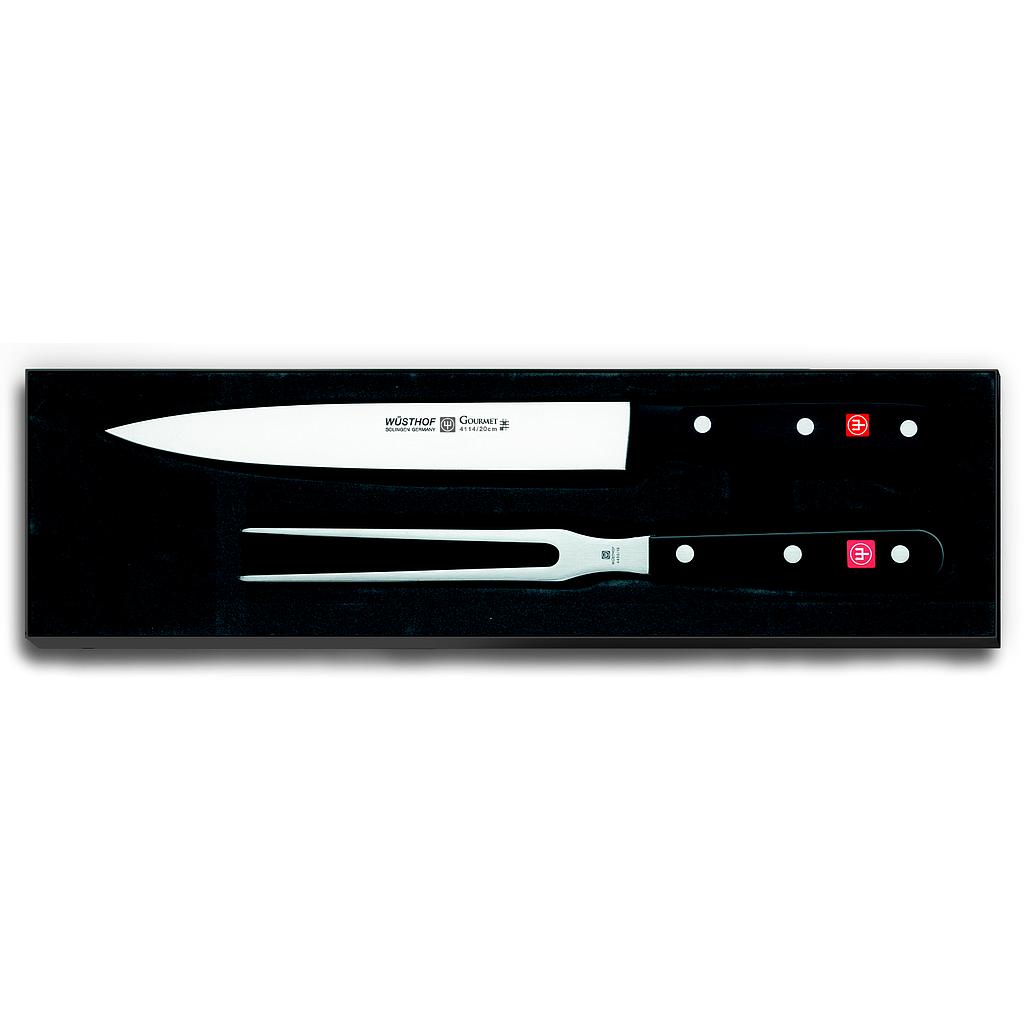 Set de 2 piezas para trinchar Gourmet (cuchillo para carne de 20 cm. y tenedor de cocina de 16 cm.) - Wusthof