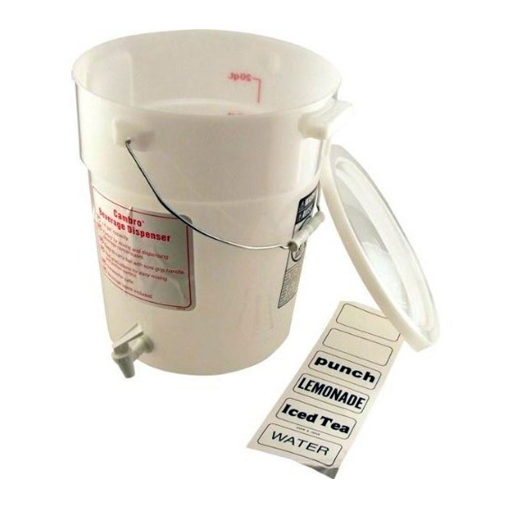 Dispensador surtidor de bebidas 22.7lts. polietileno blanco Cambro