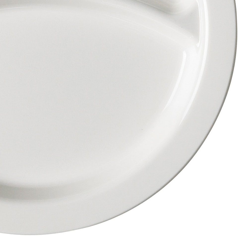 Plato 3 compartimientos policarb borde delgado 24.1cm blanco Cambro