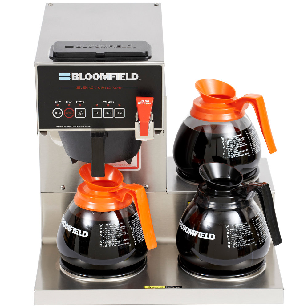 Cafetera automatica de 3 hornillas en escalera con control electronico de infusion bloomfield