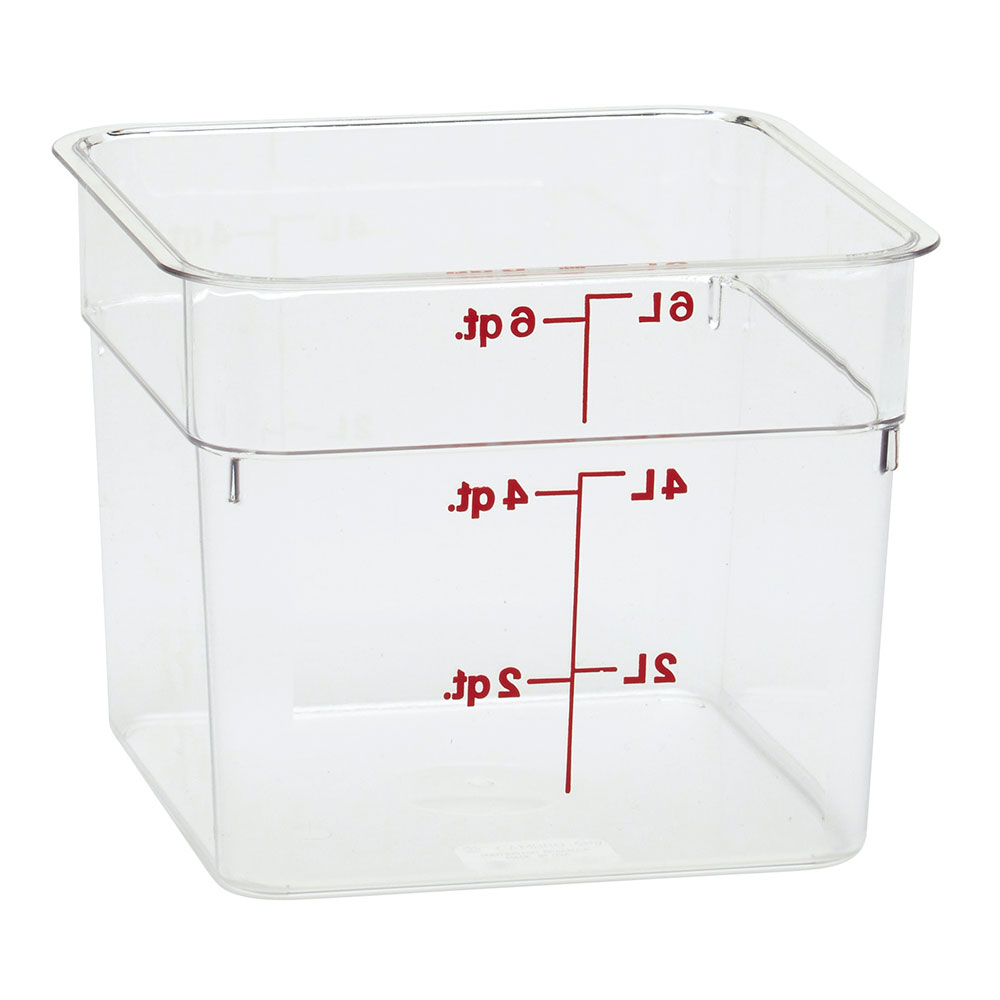 Recipiente cuadrado 5.7lts. policarbonato transparente Cambro