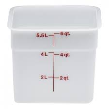 Recipiente cuadrado 5.7lts. polietileno blanco Cambro