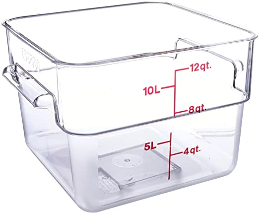 Recipiente policarbonato con medidas 11.4lts. transparente Cambro