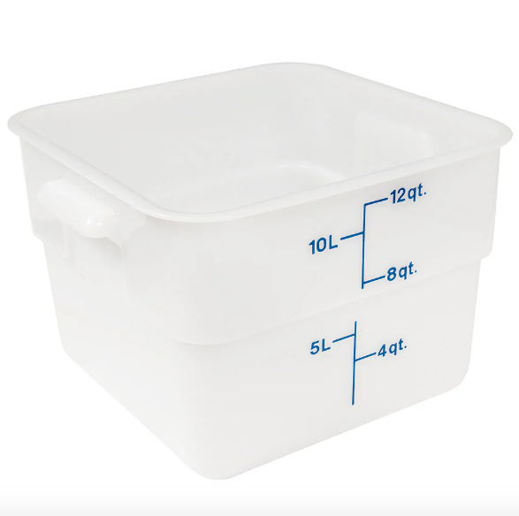 Recipiente polietileno con medidas 11.4lts. blanco Cambro