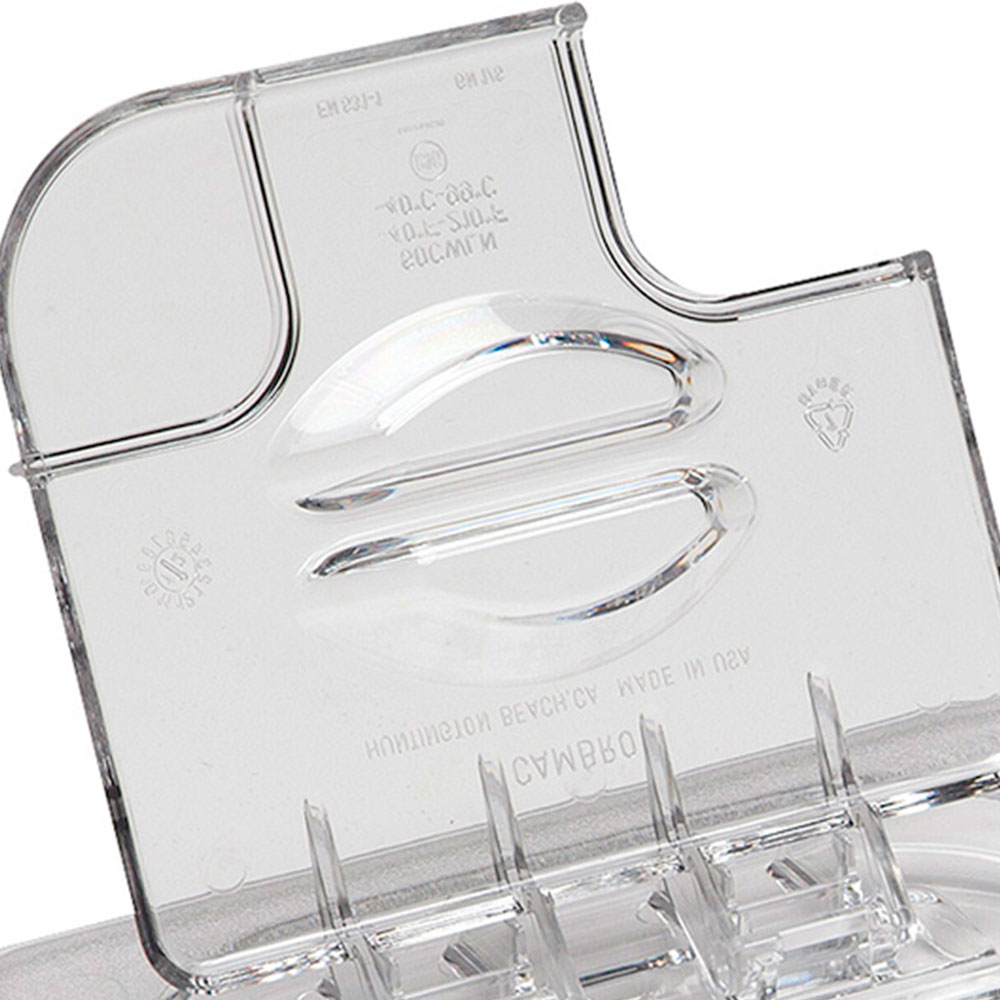 Tapa bisagra muesca azafate 1/6 policarbonato transparente Cambro