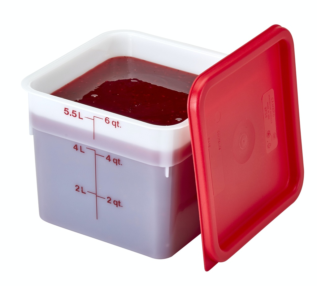 Tapa para recipientes cuadrados 5.7 y 7.6lts rojo - Cambro