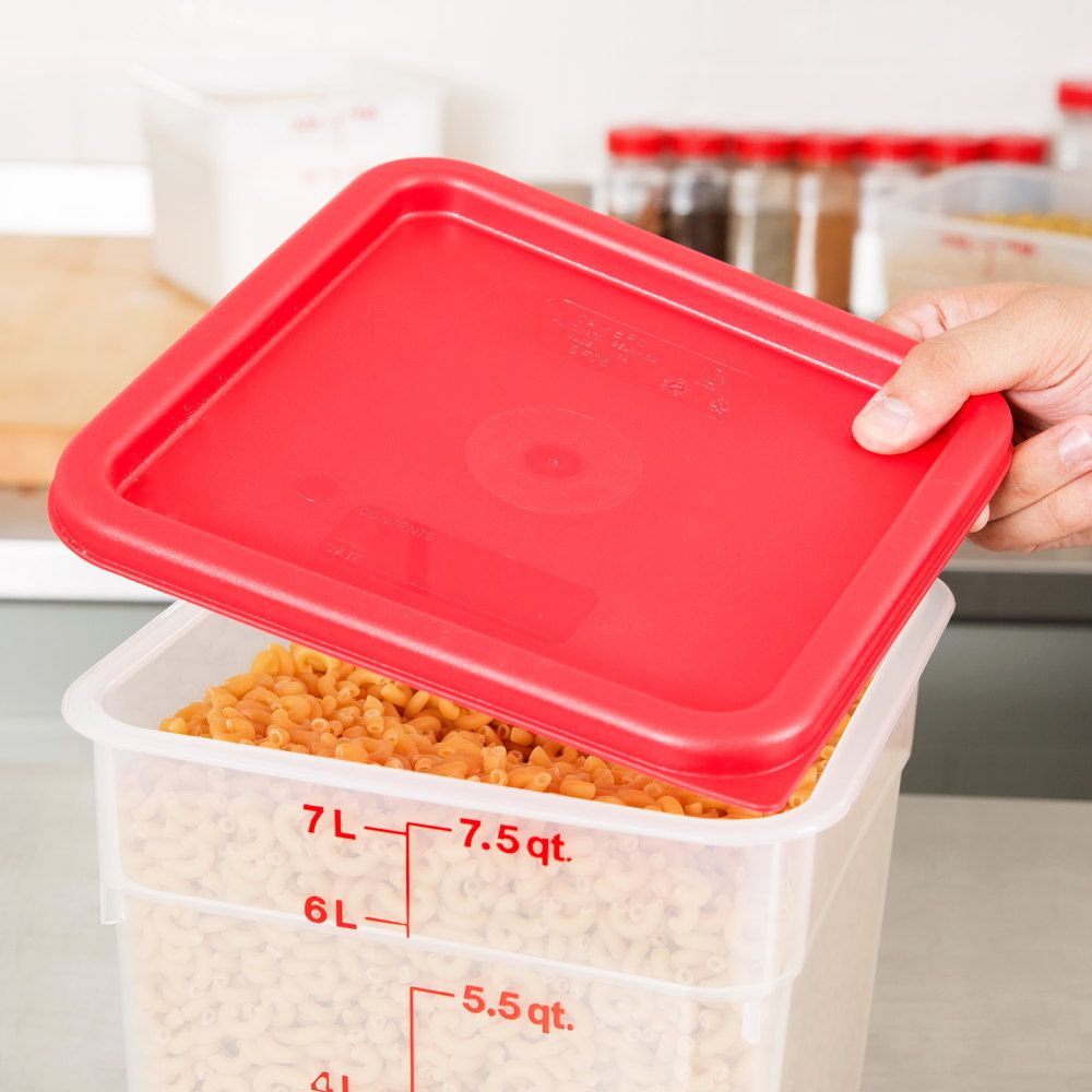 Tapa para recipientes cuadrados 5.7 y 7.6lts rojo - Cambro
