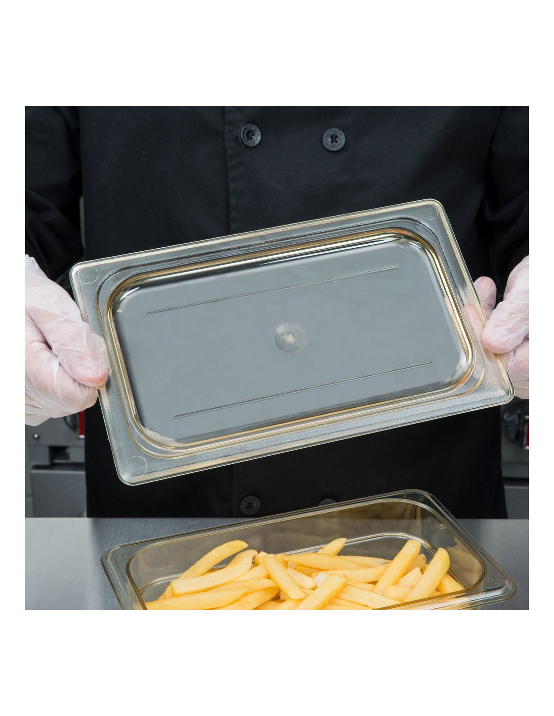 Tapa plana h pan 1/4 ÌÁmbar Cambro