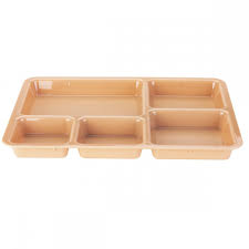 Bandeja servicio 5 compart 25.4 x 36.8cm policarb beige Cambro