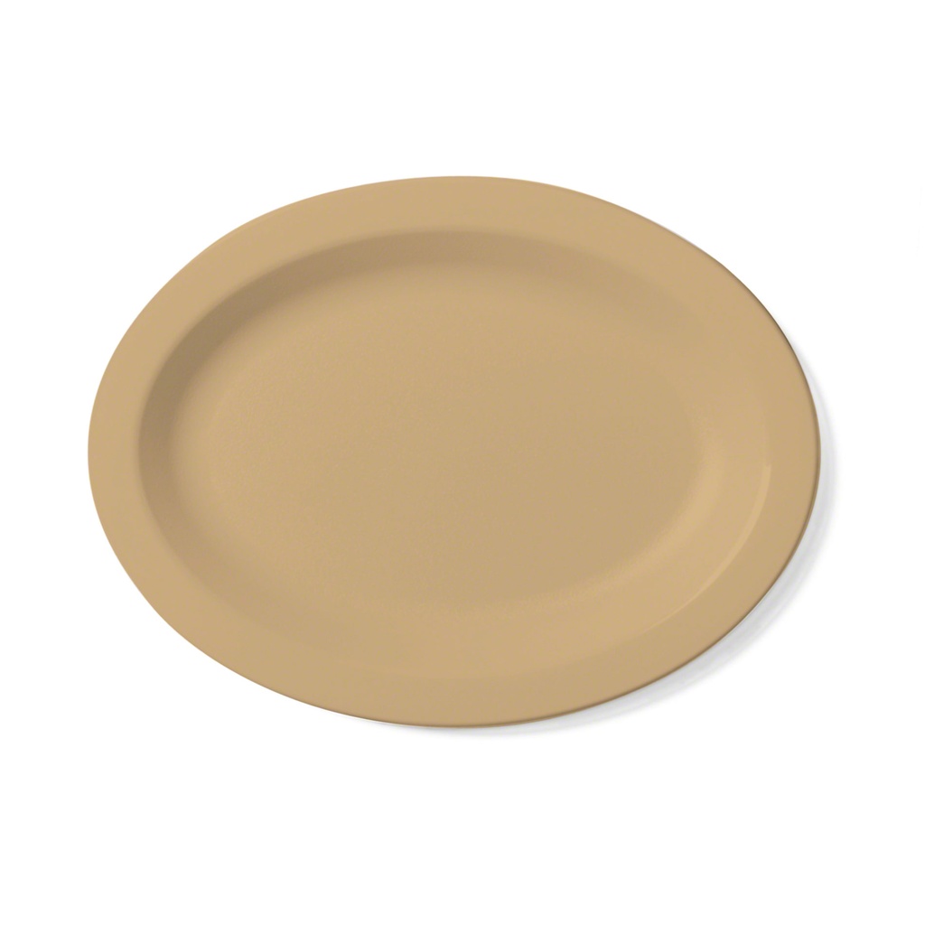 Plato ovalado borde delgado policarbonato 30.5x22.9 beige - Cambro USA