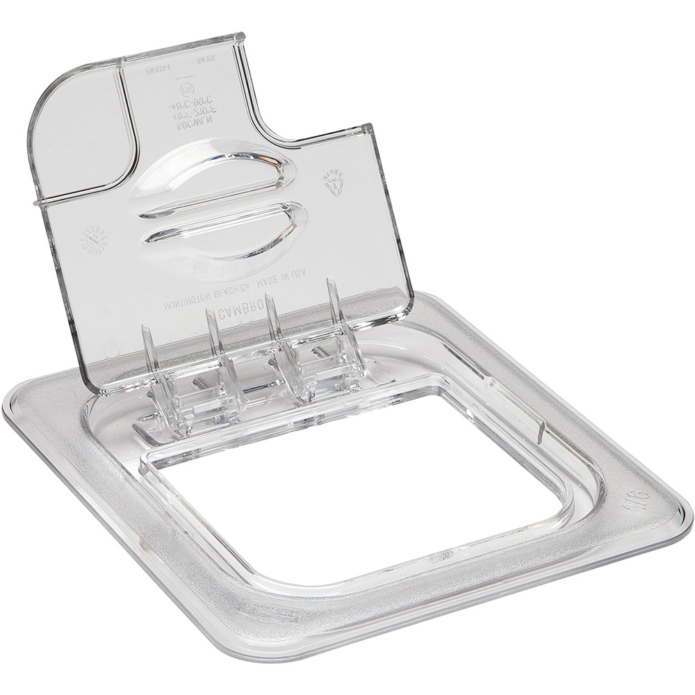 Tapa bisagra muesca azafate 1/6 policarbonato transparente - Cambro
