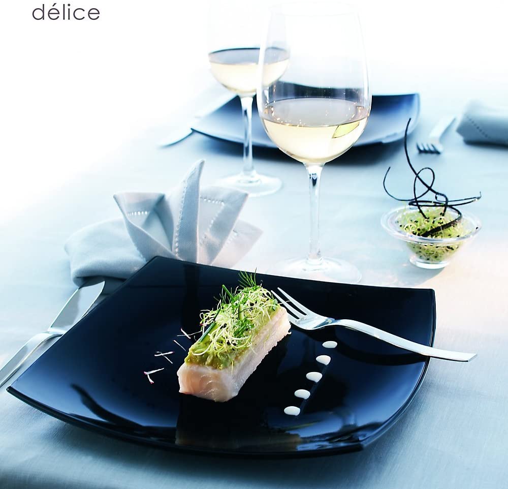 Plato Postre Negro de Vidrio Templado Delice, 19 cm - Arcoroc