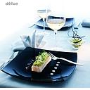 [C9867-O] Plato Postre Negro de Vidrio Templado Delice, 19 cm (Outlet) - Arcoroc