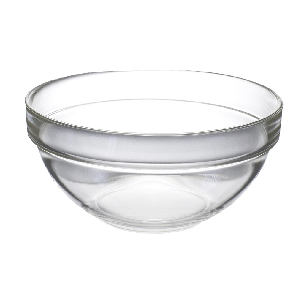 Cuenco Apilable Transparente de Vidrio Templado 37 Oz | 1.1 Lts - Diam 17 x Alt 7.8 cm - Arcoroc