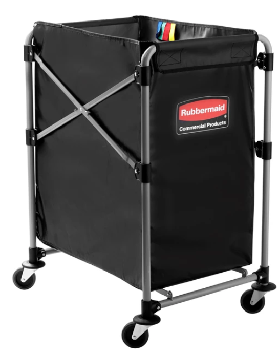 Carro Para Lavanderia Industrial Plegable X-Cart Negro 100 Kg (140 Litros) - Rubbermaid Importados