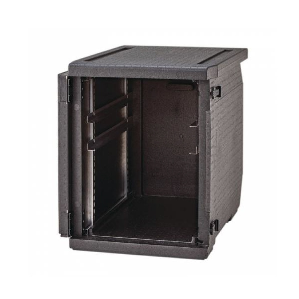 Contenedor isotérmico GoBox™ carga frontal con   rieles regulables (EPP4060FNR + kit de 2 marcos  y 4 rieles de acero inoxidable). - Cambro Alemania