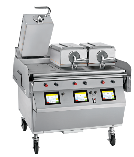 Parrilla de doble cara de tres platos con superficie de cocción inferior a gas / Placas superiores eléctricas - Taylor Freezer