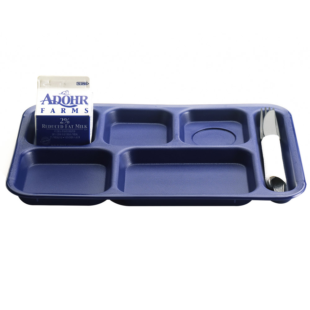 [10146CW186] Bandeja servicio 6 compartimientos 25.4 x 36.8 cm policarbonato azul - Cambro