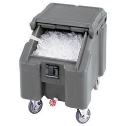 [ICS100L191] Carro hielo tapa deslizable cap. 46 kg 57 x 77 x 73cm gris granito - Cambro