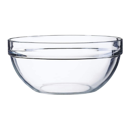 [V7655] Cuenco Apilable transparente de Vidrio Templado 145 Oz | 4.5 lts Diam 2.6 x Alt 11.5 cm - Arcoroc