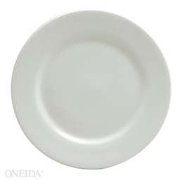 [R-448-0000-163-O] Plato redondo blanco brillante ala ancha 30cm (Outlet) - Oneida