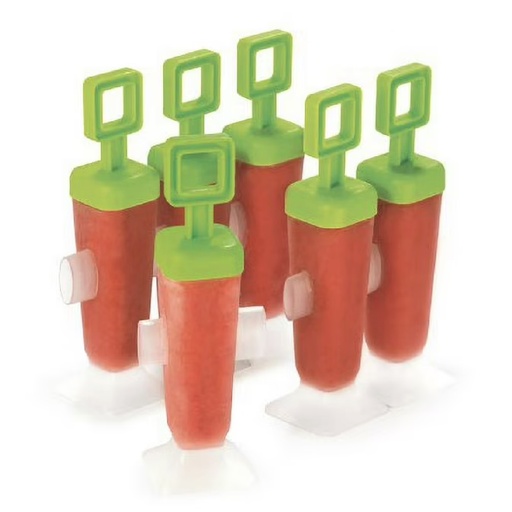 [837445-O] Set de 6 moldes para helado de ajuste a presión figura cuadrada (Outlet) - Cuisipro