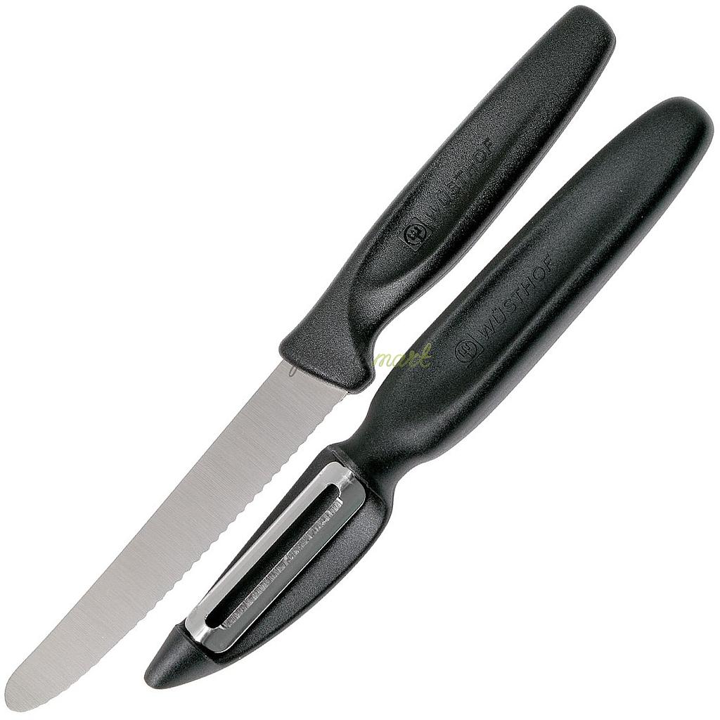 Juego de cuchillo universal dentado y pelador color negro - Wusthof
