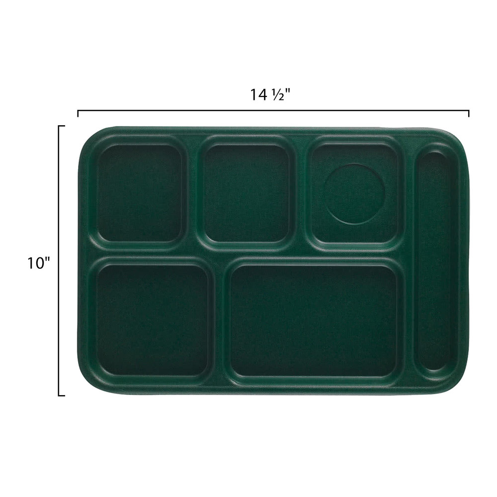Bandeja plastico ABS 6 compartimentos verde Cambro