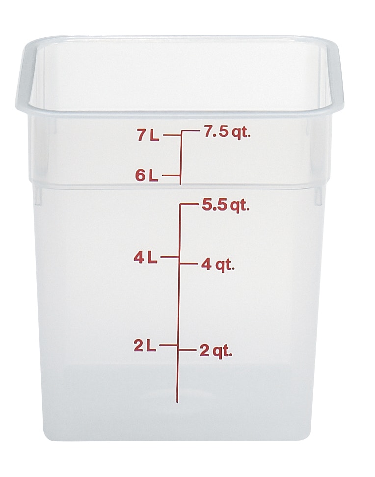 Recipiente cuadrado 7.6lts. polipropileno blanco Cambro