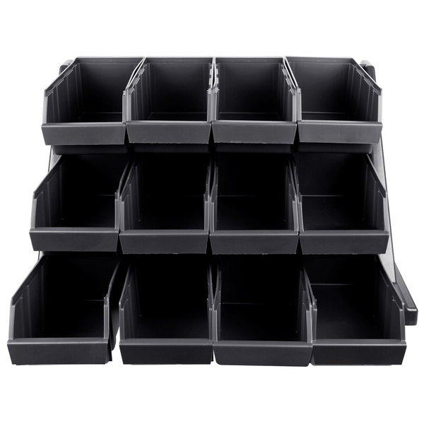 Soporte con 12 recipientes polietileno negro Cambro