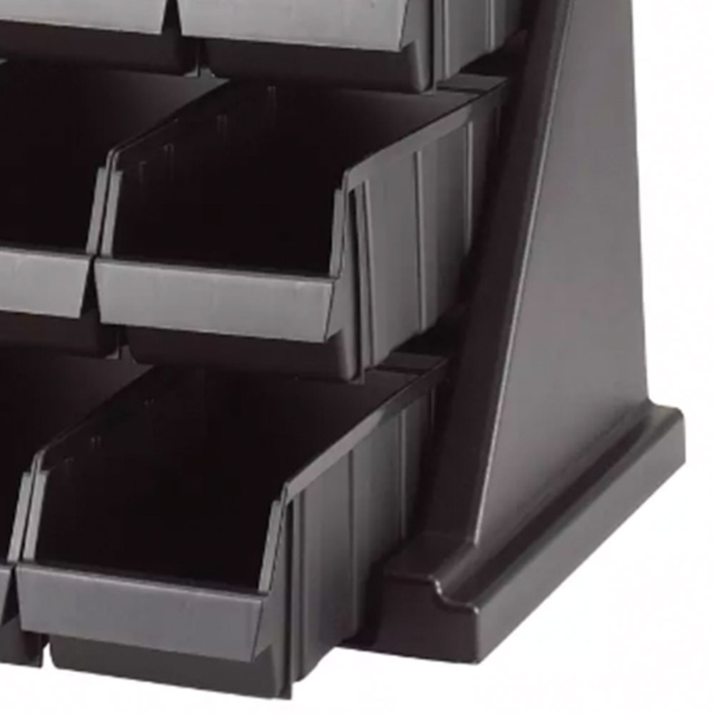 Soporte con 9 recipientes polietileno negro Cambro