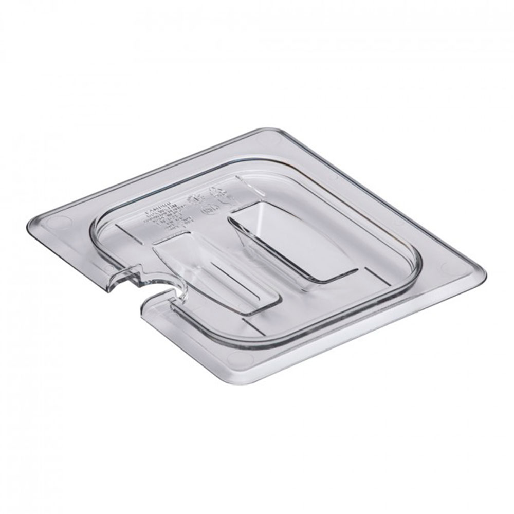 Tapa muesca y asa azafate de 1/6 policarbonato transparente Cambro