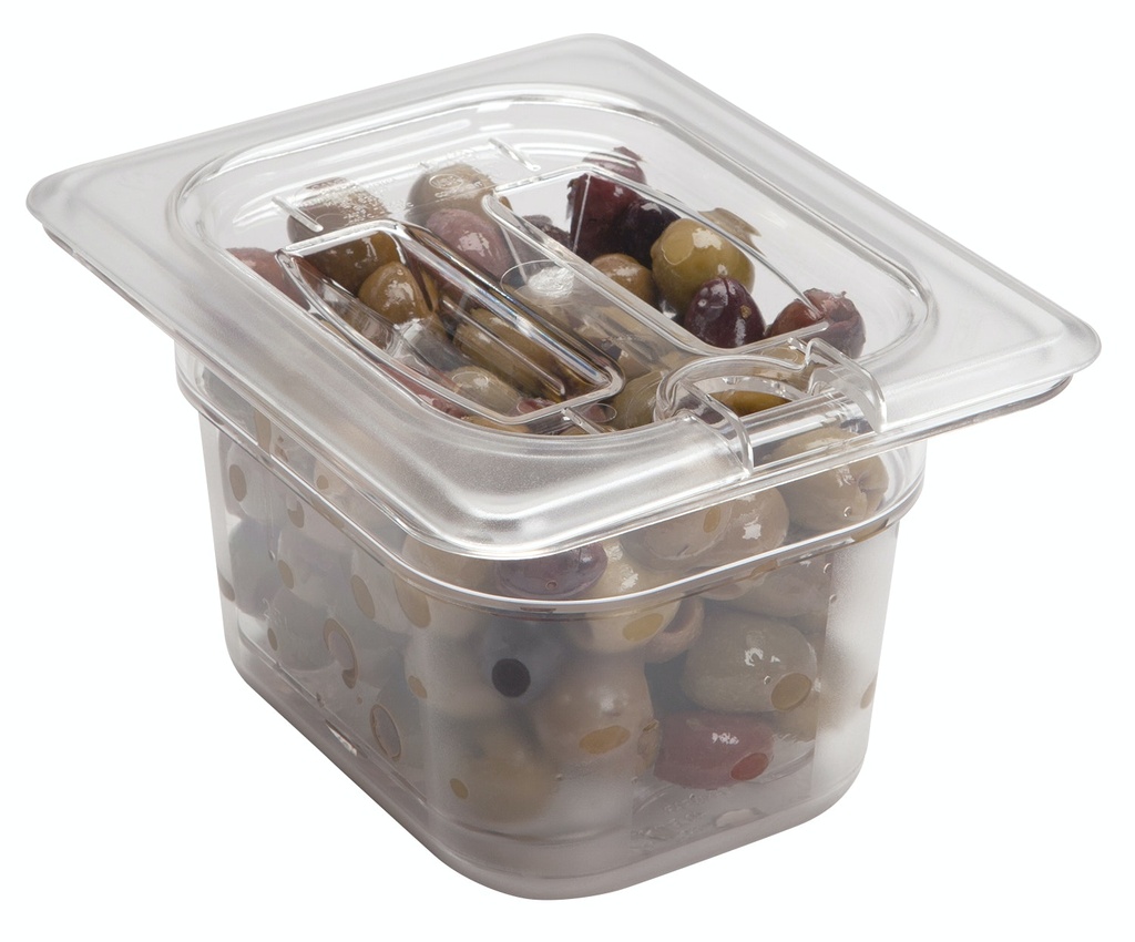 Tapa muesca y asa azafate de 1/6 policarbonato transparente Cambro