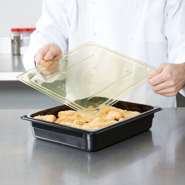 Tapa plana para h pan 1/2 ÌÁmbar Cambro