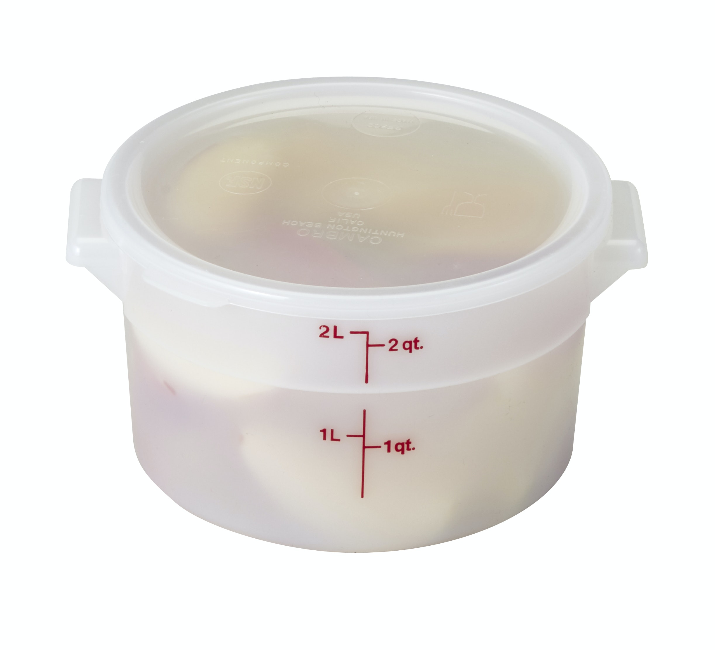 Tapa redonda para recipientes de 1.9 y 3.8lts de polietileno Cambro