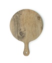 Tabla de exhibición circular en melamina acabado madera de roble de 7.75" de diámetro con asa - GET 