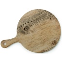 Tabla de exhibición circular en melamina acabado madera de roble de 7.75" de diámetro con asa - GET 