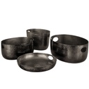 Bandeja redonda de aluminio martillado negro de 16 &quot; - American Metal Craft