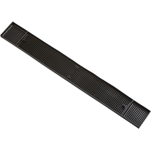 Alfombrilla de barra rectangular - 27 &quot;x 3 1/4&quot;, caucho, negro - American Metal Craft