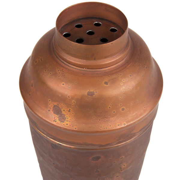 COCKTAIL SHAKER, ANTIQUE COPPER, HAMMERED, 24 OZ. 4_ DIA. X 9-1/4_ H - American Metalcraft