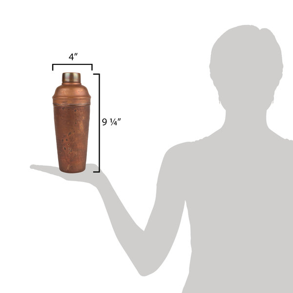 COCKTAIL SHAKER, ANTIQUE COPPER, HAMMERED, 24 OZ. 4_ DIA. X 9-1/4_ H - American Metalcraft