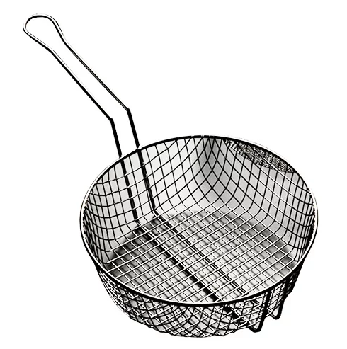 Canasta culinaria de 10 "con asa, malla fina, acero - American Metal Craft
