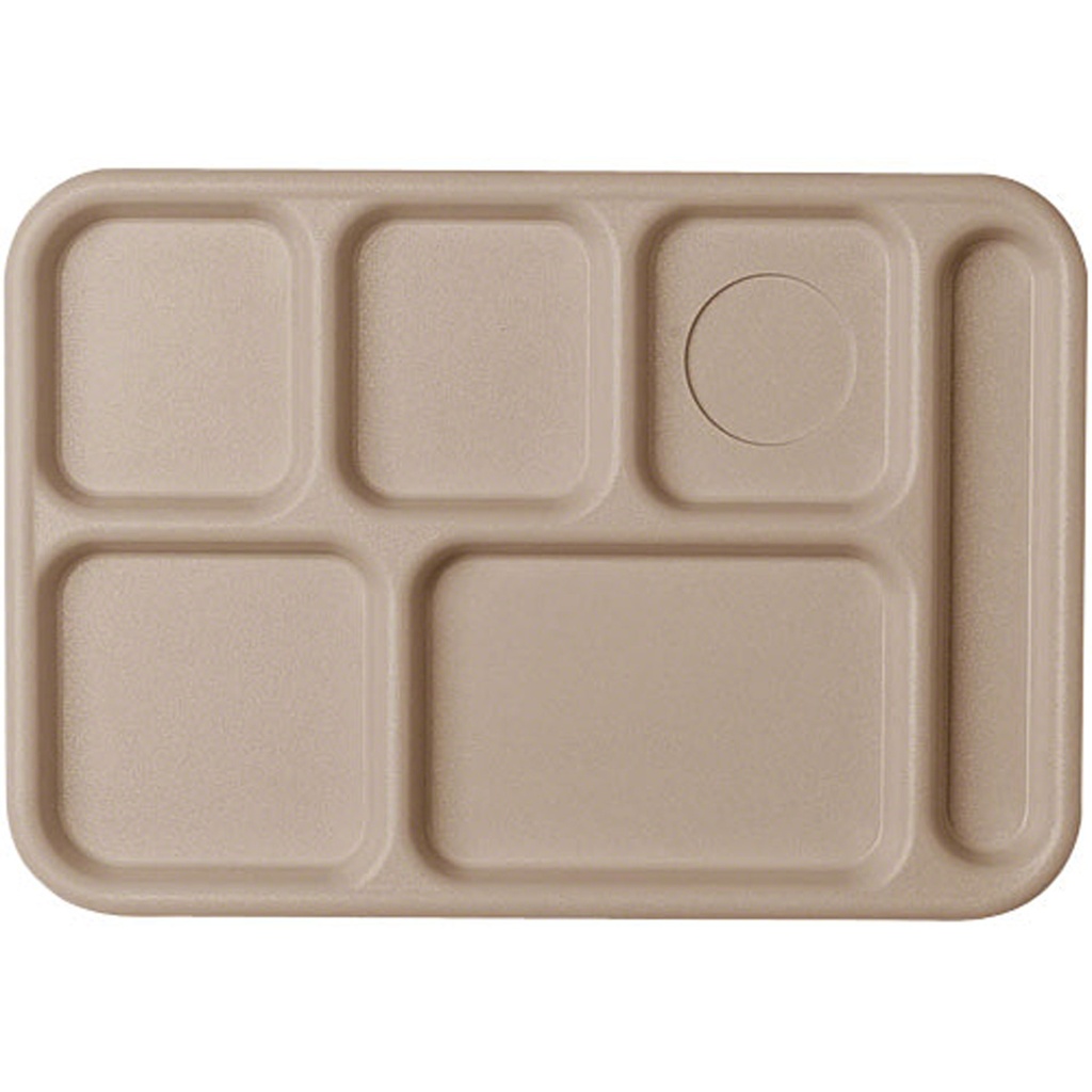 Bandeja 6 compartimientos 25.4 x 36.8 cm policarbonato beige Cambro
