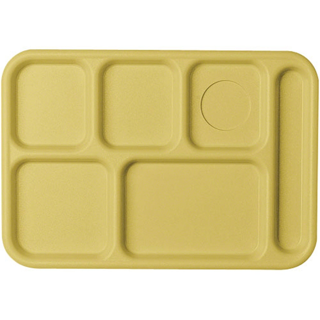 Bandeja servicio 6 compart 25.4 x 36.8cm policarbonato amarillo - Cambro USA