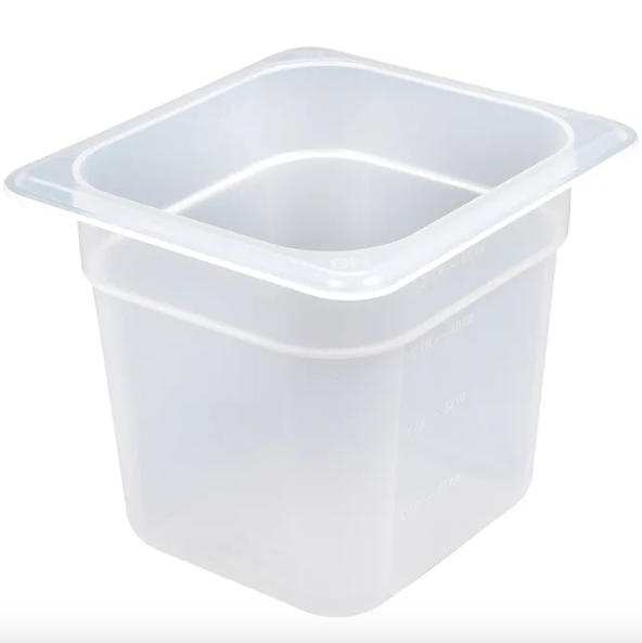 Recipiente 1/6 polipropileno 2.2lts. translucido - Cambro China