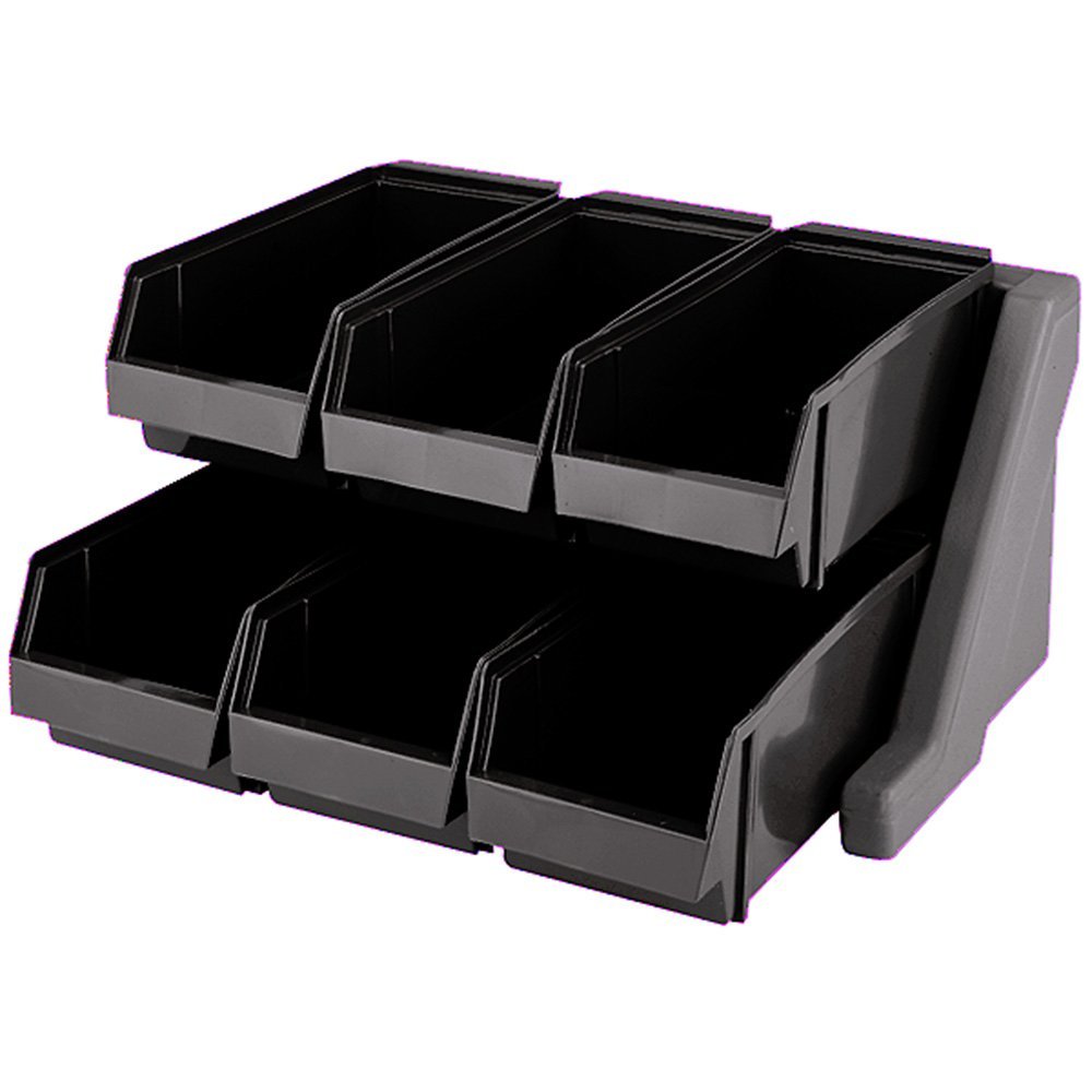 Soporte con 6 recipientes polietileno negro - Cambro USA