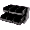 Soporte con 6 recipientes polietileno negro - Cambro USA